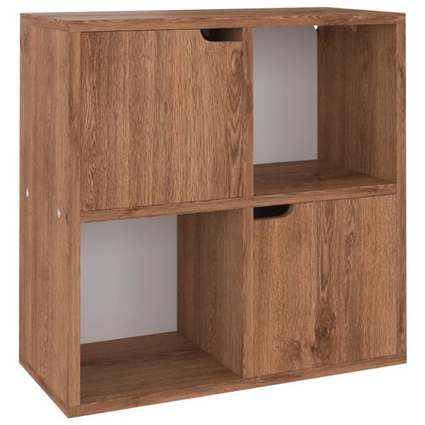 Рафтове за книги, кафяв дъб, 60x27,5x59,5 см, инженерно дърво