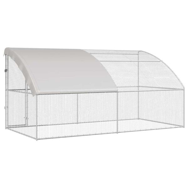 Клетка за пилета 2 pcs Сребрист 400 x 200 x 200 см Стомана и PE