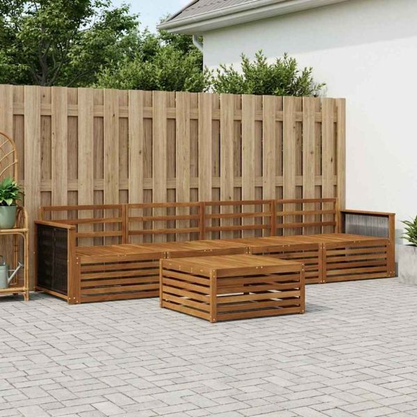 Комплект дивани за открито 5 pcs Натурално