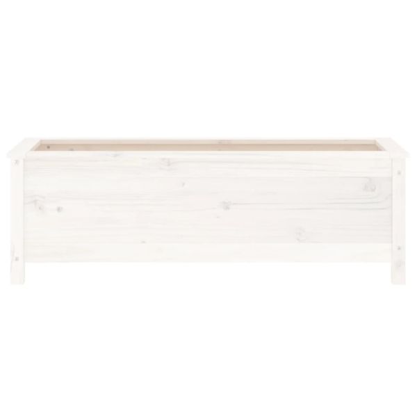 Градинско повдигнато легло, бяло, 119,5x40x39 см, бор масив