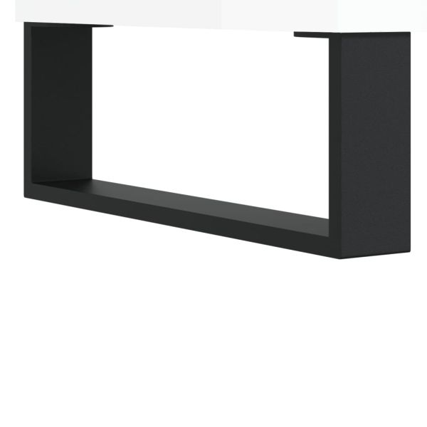 ТВ шкаф бял гланц 100x34,5x44,5 см инженерно дърво