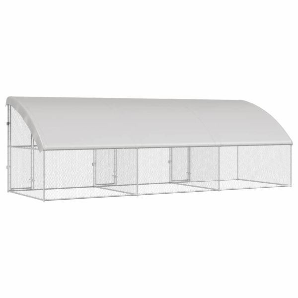 Клетка за пилета 3 pcs Сребрист 600 x 200 x 200 см