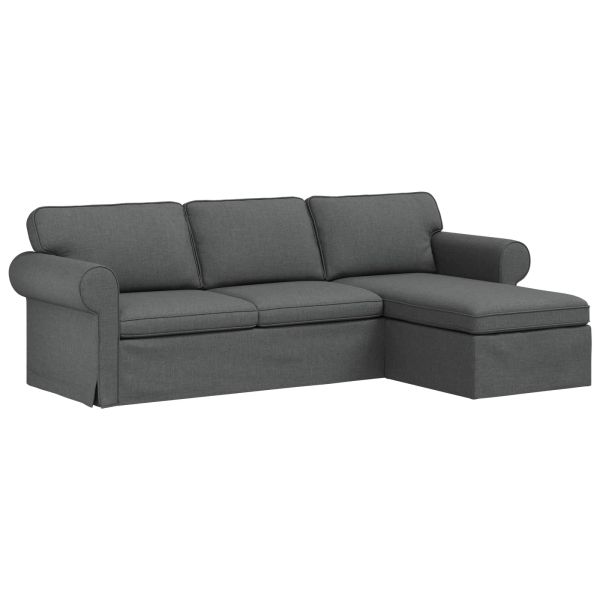 Диван Тъмен сив 245 x 138 x 80 см текстил