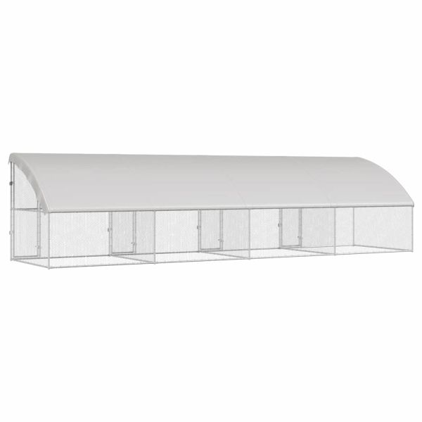 Клетка за пилета 4 pcs Сребрист 800 x 200 x 200 см