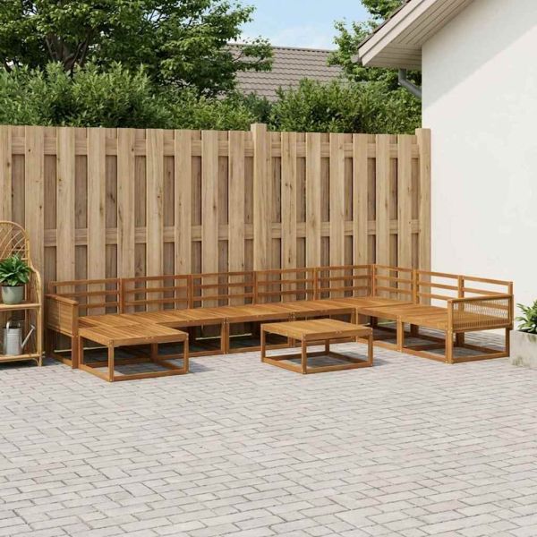 Комплект дивани за открито 9 pcs Натурално