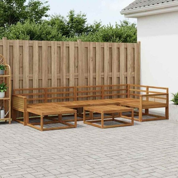 Комплект дивани за открито 7 pcs Натурално