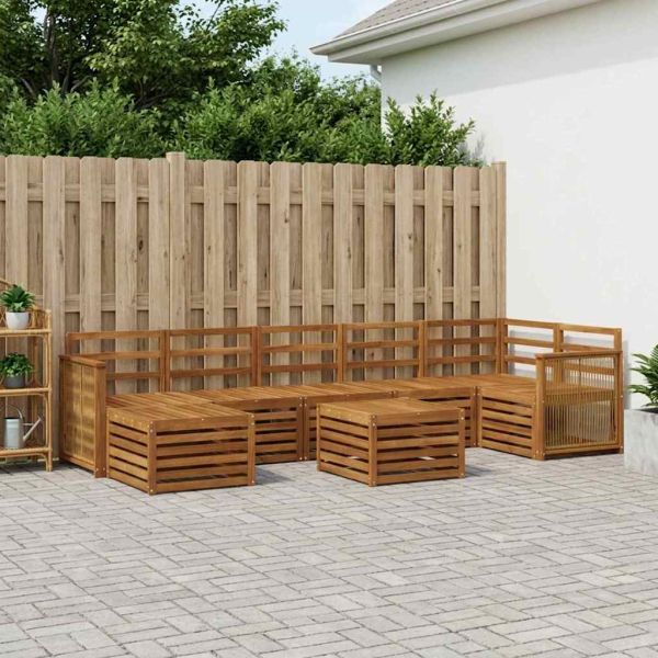 Комплект дивани за открито 7 pcs Натурално