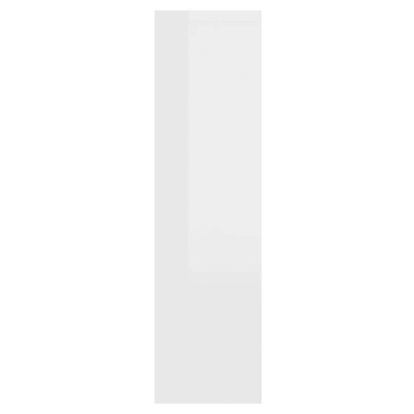 Огледален шкаф с LED, бял гланц, 76x15x55 см