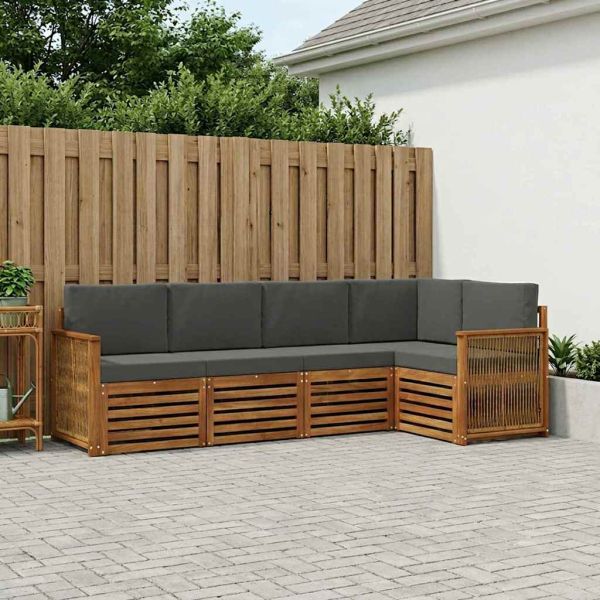Комплект секционен диван 4 pcs Натурален и Антрацит