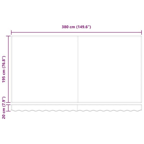 Рамка за сенник Жълт и бял 400 x 200 cm Полиестер с PU покритие