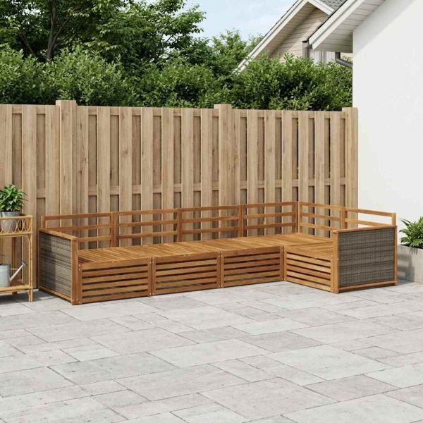 Комплект дивани за открито 5 pcs Натурално