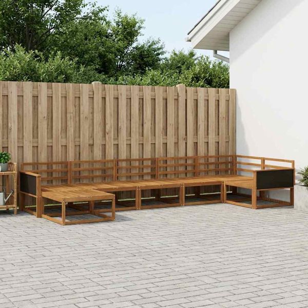 Комплект дивани за открито 7 pcs Натурално