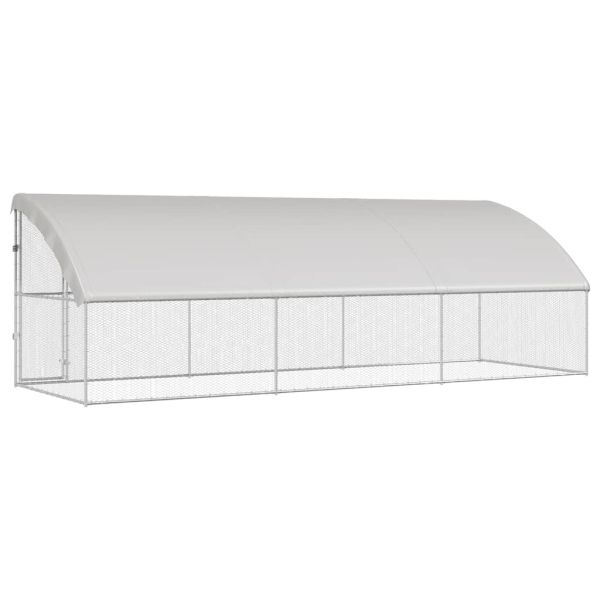 Клетка за пилета 3 pcs Сребрист 600 x 200 x 200 см