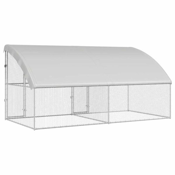 Клетка за пилета 2 pcs Сребрист 400 x 200 x 200 см