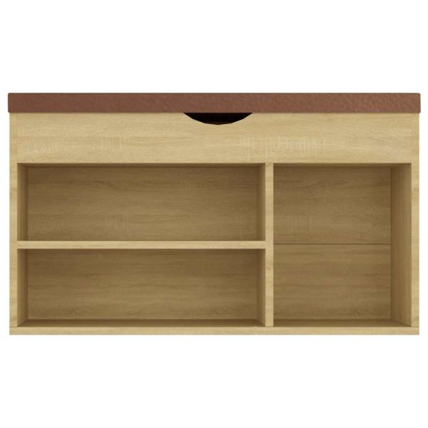 Пейка за обувки, дъб сонома, 80x30x47 см, инженерно дърво