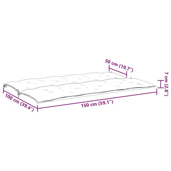 Възглавница за градинска пейка червена 150x(50+50)x7 см оксфорд