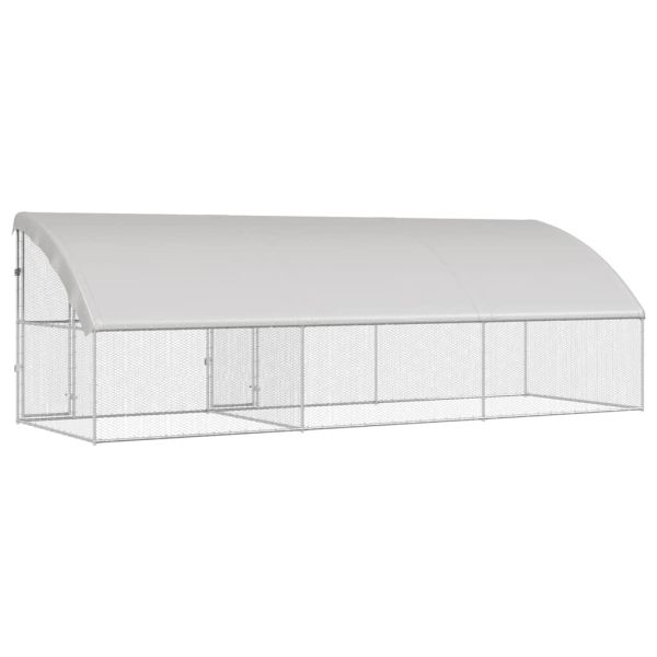 Клетка за пилета 3 pcs Сребрист 600 x 200 x 200 см