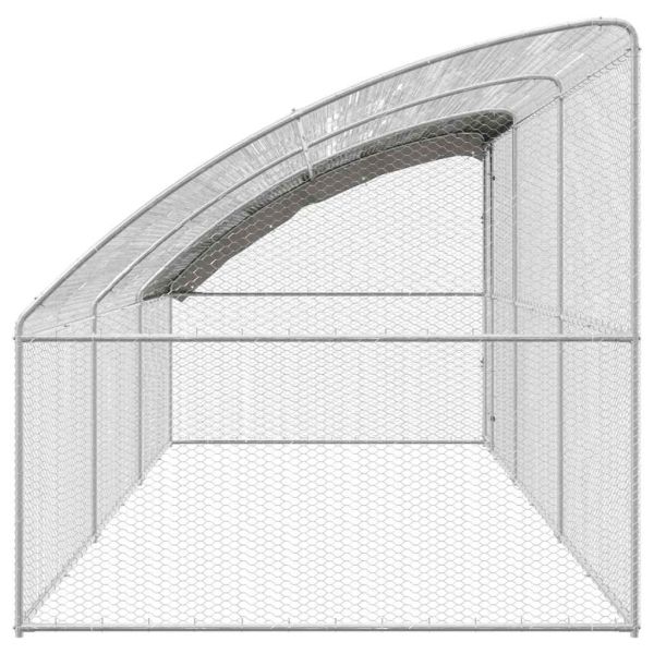 Клетка за пилета 3 pcs Сребрист 600 x 200 x 200 см Стомана и PE