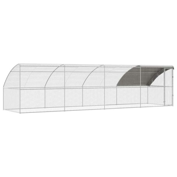 Клетка за пилета 4 pcs Сребрист 800 x 200 x 200 см Стомана и PE