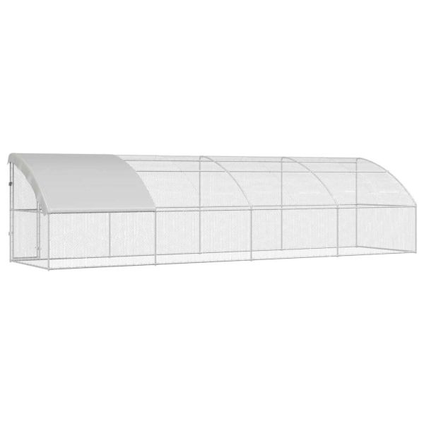 Клетка за пилета 4 pcs Сребрист 800 x 200 x 200 см Стомана и PE