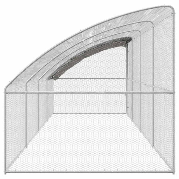 Клетка за пилета 4 pcs Сребрист 800 x 200 x 200 см Стомана и PE