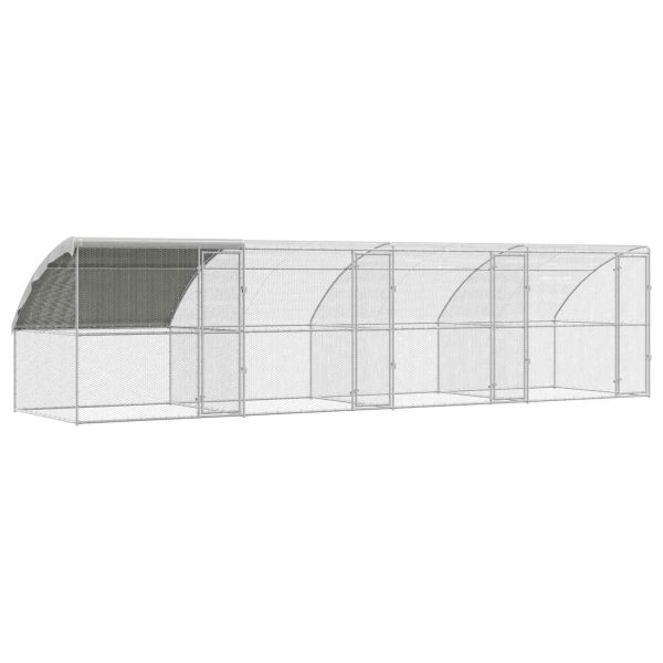 Клетка за пилета 4 pcs Сребрист 800 x 200 x 200 см Стомана и PE