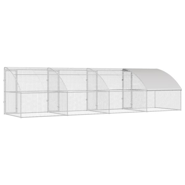 Клетка за пилета 4 pcs Сребрист 800 x 200 x 200 см Стомана и PE
