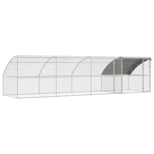 Клетка за пилета 4 pcs Сребрист 800 x 200 x 200 см Стомана и PE
