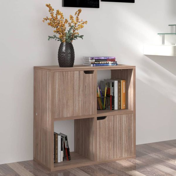 Рафтове за книги сив дъб сонома 60x27,5x59,5 см инженерно дърво