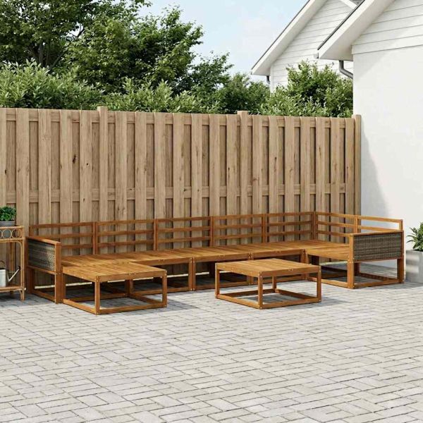 Комплект дивани за открито 8 pcs Натурално