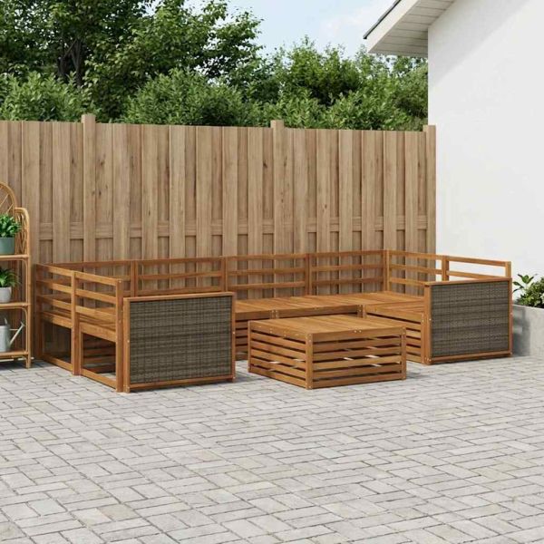 Комплект дивани за открито 7 pcs Натурално