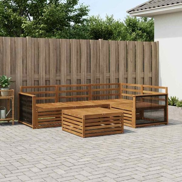 Комплект дивани за открито 5 pcs Натурално