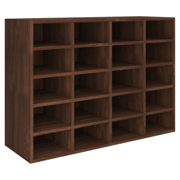 Стелаж за обувки инженерна дървесина 92x30x67,5 см кафяв дъб