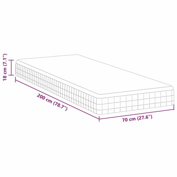 Матрак Бяло и сиво 70 x 200 cm Бонел пружина