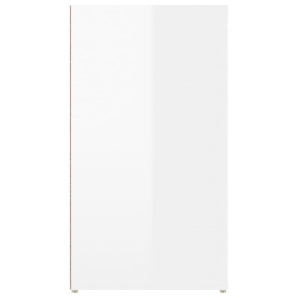Сайдборд, бял гланц, 100x33x59,5 см, инженерно дърво
