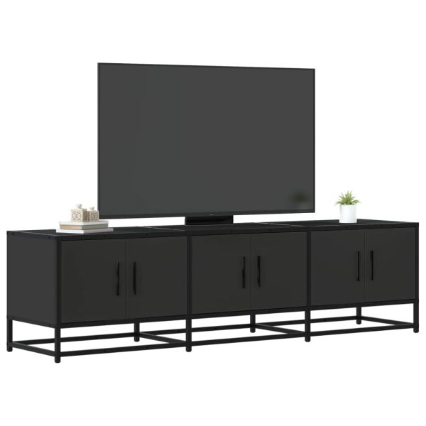 ТВ шкаф черен 150x35x41 cm Изработена дървесина и метал