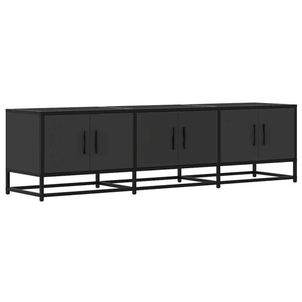 ТВ шкаф черен 150x35x41 cm Изработена дървесина и метал