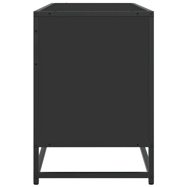 ТВ шкаф черен 150x35x41 cm Изработена дървесина и метал