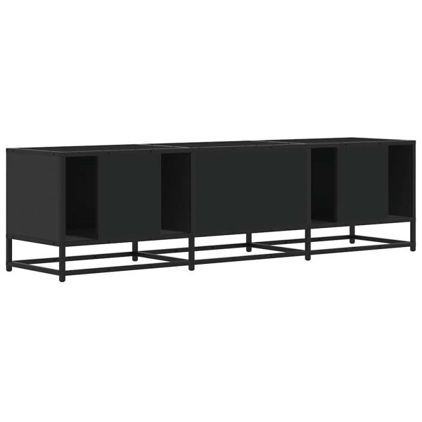 ТВ шкаф черен 150x35x41 cm Изработена дървесина и метал