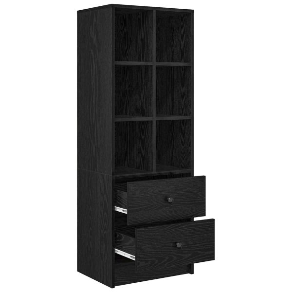 Висок шкаф с чекмедже Черния дъб 45,5 x 34 x 127 см