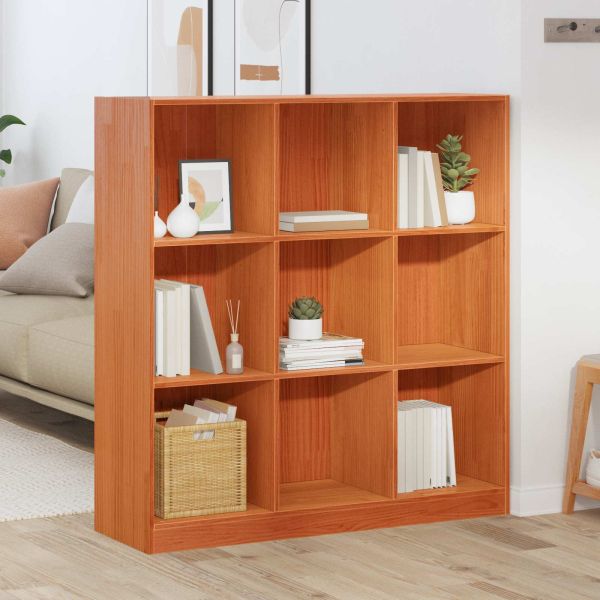 Шкаф за книги Кафяво с восъчно покритие 104 x 33 x 110 см
