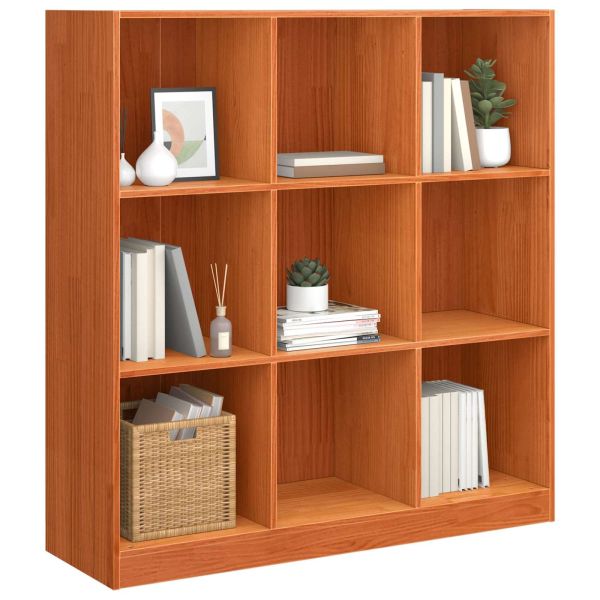 Шкаф за книги Кафяво с восъчно покритие 104 x 33 x 110 см