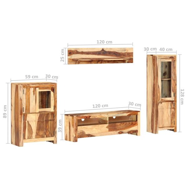 Комплект телевизионни стойки Кафяво 120 x 30 x 39 см Дърво