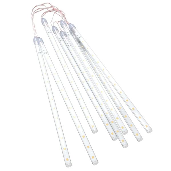 Светещи метеори 8 бр 30 см топло бяло 192 LED закрито/открито