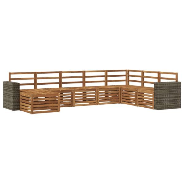 Комплект дивани за открито 8 pcs Натурално