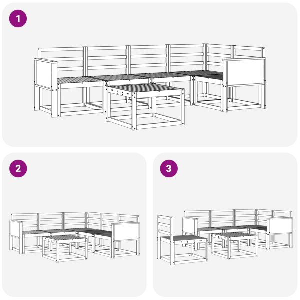 Комплект дивани за открито 6 pcs Натурално