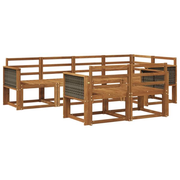 Комплект дивани за открито 7 pcs Натурално