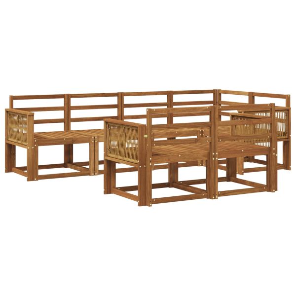 Комплект дивани за открито 7 pcs Натурално