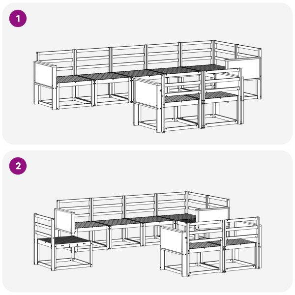 Комплект дивани за открито 8 pcs Натурално