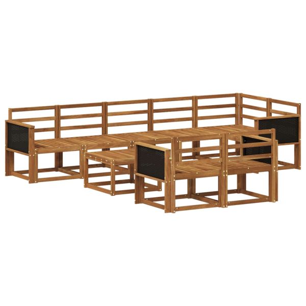 Комплект дивани за открито 9 pcs Натурално